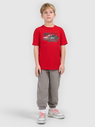  4F JUNIOR Chłopięce spodnie dresowe 4F 4FJRSS26TTROM1874  szare Szary