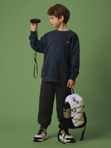 4F JUNIOR Chłopięce spodnie dresowe cargo 4F 4FJRSS26TTROM1882 szare Szary