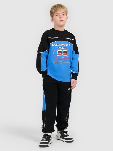  4F JUNIOR Chłopięce spodnie dresowe joggery 4F 4FJRSS26TTROM1873  czarne Czarny