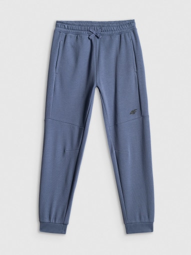  4F JUNIOR Chłopięce spodnie dresowe joggery 4F 4FJRSS26TTROM1995  niebieskie Niebieski