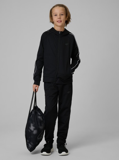 4F JUNIOR Chłopięce spodnie treningowe 4F 4FJRSS26TFTRM1461 czarne Czarny