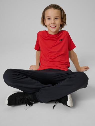 4F JUNIOR Chłopięce spodnie treningowe 4F 4FJWSS26TFTRM1152 czarne Czarny