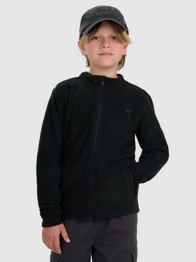  4F JUNIOR Chłopięcy polar ze stójką 4F 4FJRAW25TFLEM436  czarny Czarny