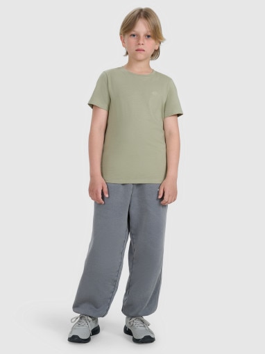 Chłopięcy t-shirt basic 4F 4FJRAW25TTSHM3260 - zielony