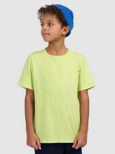 Chłopięcy t-shirt regular 4F 4FJWSS26TTSHM3006 - zielony