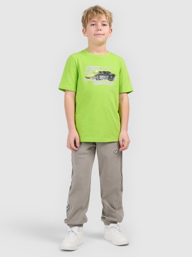 Chłopięcy t-shirt z nadrukiem 4F 4FJRSS26TTSHM3681 - zielony