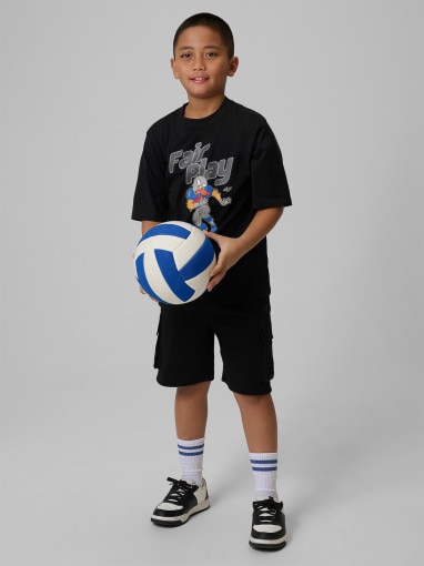 Chłopięcy t-shirt z nadrukiem 4F 4FJWSS26TTSHM3012 - czarny