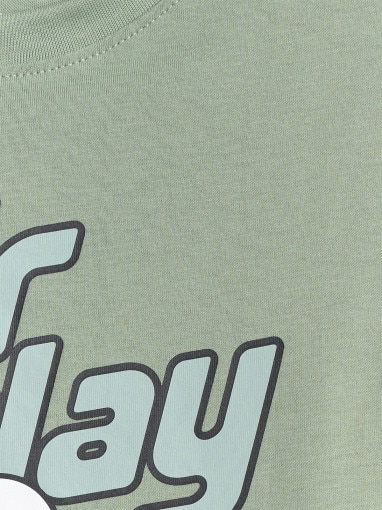 Chłopięcy t-shirt z nadrukiem 4F 4FJWSS26TTSHM3012 - zielony