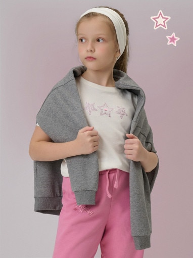  4F JUNIOR Damski tshirt z nadrukiem 4F 4FJRSS26TTSHF3455  biały Biały