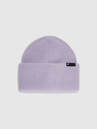  4F JUNIOR Dziecięca czapka zimowa 4F 4FJWAW25ACAPU652  fioletowa Fioletowy