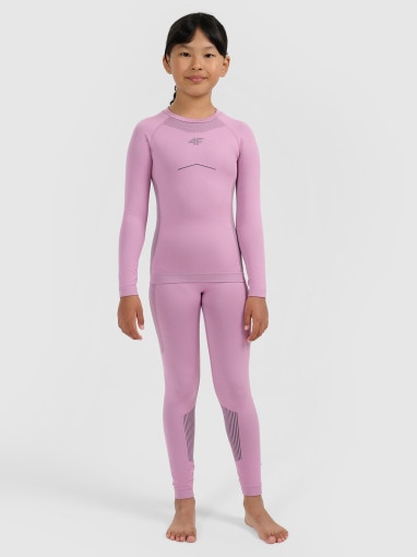  4F JUNIOR Dziewczęca bielizna termoaktywna komplet 4F 4FJRAW25USEAF263  różowa Różowy