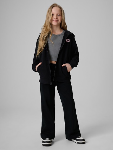 Dziewczęca bluza rozpinana z kapturem 4F 4FJRSS26TSWSF2902 - czarna