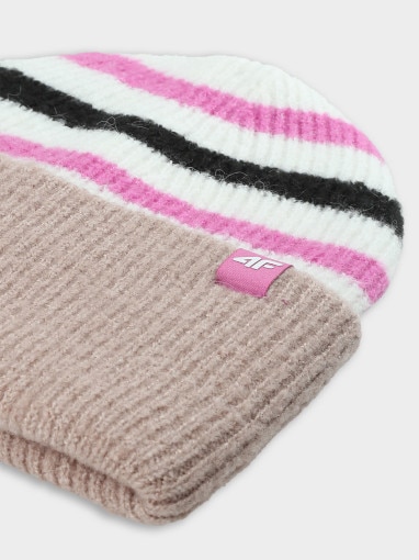 Dziewczęca czapka beanie 4F 4FJWAW25ACAPF646 - multikolor
