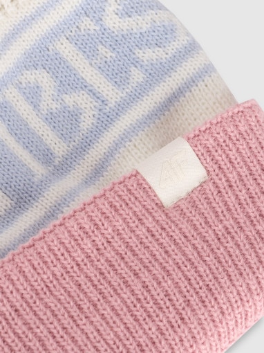 Dziewczęca czapka z pomponem 4F 4FJRAW25ACAPF0748 - różowa