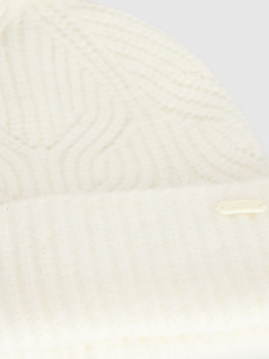 Dziewczęca czapka z pomponem 4F 4FJWAW25ACAPF648 - biała