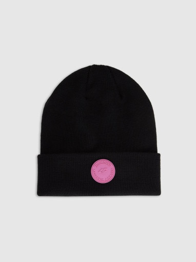  4F JUNIOR Dziewczęca czapka zimowa 4F 4FJRAW25ACAPF0749  czarna Czarny