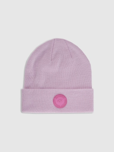  4F JUNIOR Dziewczęca czapka zimowa 4F 4FJRAW25ACAPF0749  różowa Różowy