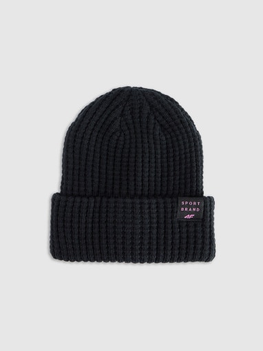  4F JUNIOR Dziewczęca czapka zimowa 4F 4FJRAW25ACAPF0810  czarna Czarny