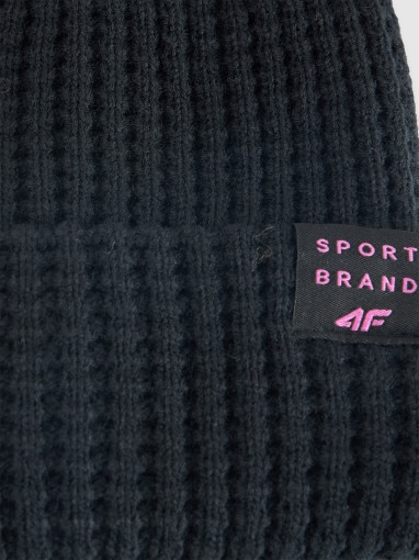 Dziewczęca czapka zimowa 4F 4FJRAW25ACAPF0810 - czarna