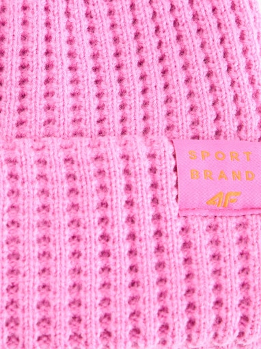 Dziewczęca czapka zimowa 4F 4FJRAW25ACAPF0810 - różowa
