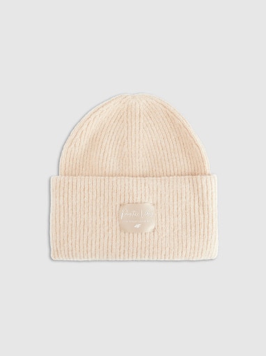  4F JUNIOR Dziewczęca czapka zimowa 4F 4FJRAW25ACAPF0811  beżowa Beżowy