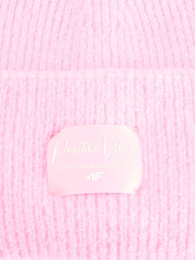 Dziewczęca czapka zimowa 4F 4FJRAW25ACAPF0811 - różowa