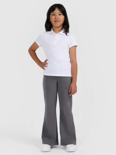 Dziewczęca koszulka polo 4F 4FJRAW25TPTSF0740 - biała