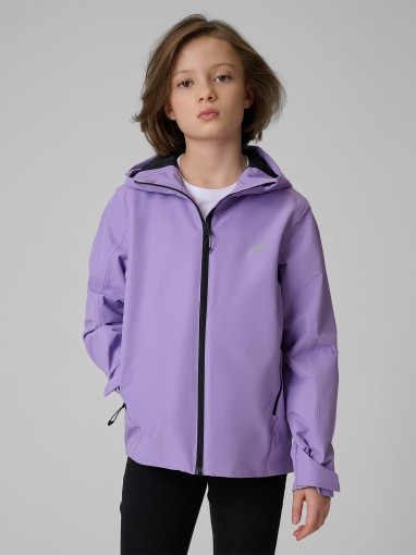  4F JUNIOR Dziewczęca kurtka przejściowa 4F 4FJRSS26TTJAF1138  fioletowa Fioletowy
