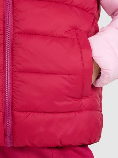 Dziewczęca kurtka puchowa pikowana 4F 4FJRAW25TDJAF0771 - różowa