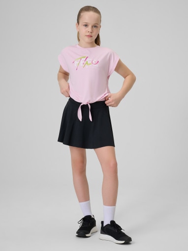 4F JUNIOR Dziewczęca spódniczka treningowa 4F 4FJRSS26TFSKF024 czarna Czarny