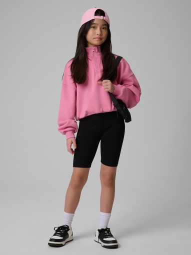  4F JUNIOR Dziewczęce kolarki dzianinowe 4F 4FJRSS26TSTIF033  czarne Czarny