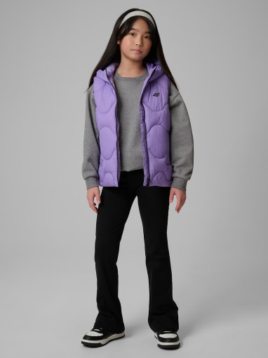  4F JUNIOR Dziewczęce legginsy 4F 4FJWSS26TTIGF275  czarne Czarny