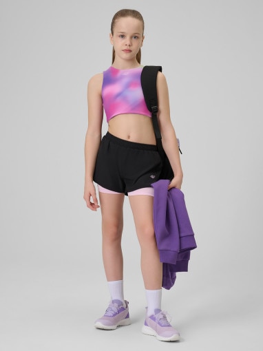  4F JUNIOR Dziewczęce spodenki treningowe 4F 4FJRSS26TFSHF1696  multikolor Multikolor