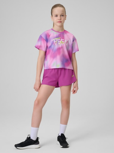  4F JUNIOR Dziewczęce spodenki treningowe 4F 4FJRSS26TFSHF1696  multikolor Multikolor