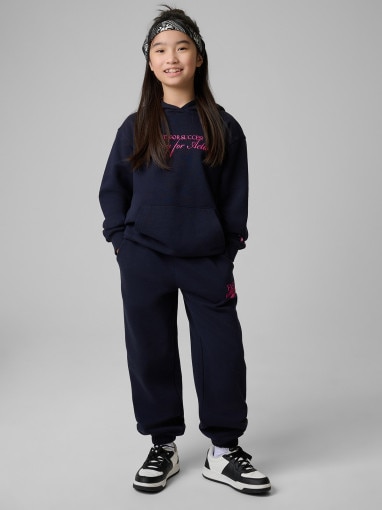4F JUNIOR Dziewczęce spodnie dresowe 4F 4FJRSS26TTROF1878 granatowe Granatowy