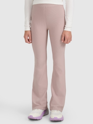 Dziewczęce spodnie dresowe 4F 4FJWAW25TTROF1393 - beżowe