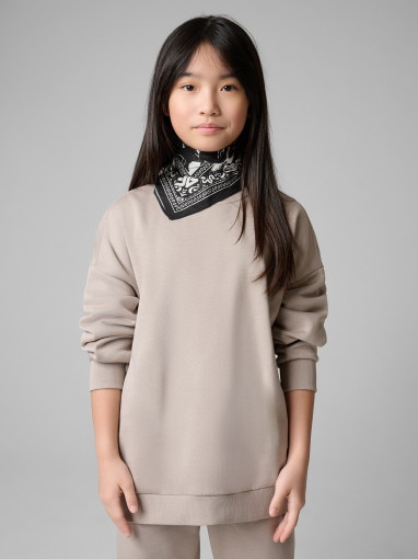 Dziewczęcy dres komplet 4F 4FJRSS26TAPSF212 - beżowy