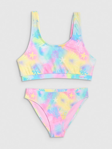  4F JUNIOR Dziewczęcy kostium kąpielowy dwuczęściowy 4F 4FJWSS26UBKSF054  multikolor Multikolor