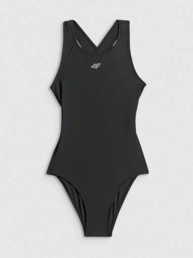  4F JUNIOR Dziewczęcy kostium kąpielowy jednoczęściowy 4F 4FJRSS26USWSF136  czarny Czarny