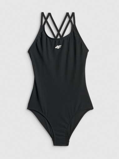 Dziewczęcy kostium kąpielowy jednoczęściowy 4F 4FJRSS26USWSF138 - czarny