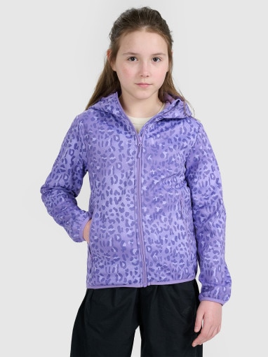  4F JUNIOR Dziewczęcy softshell 4F 4FJRAW25TSOFF507  fioletowy Multikolor