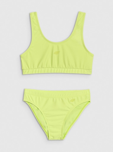 4F JUNIOR Dziewczęcy strój kąpielowy dwuczęściowy 4F 4FJWMM00UBKSF027  zielony Zielony