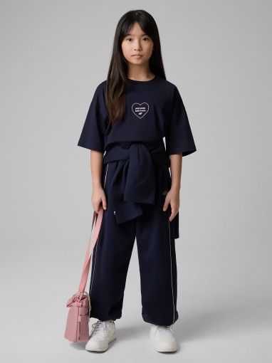  4F JUNIOR Dziewczęcy tshirt z nadrukiem 4F 4FJRSS26TTSHF3690  granatowy Granatowy