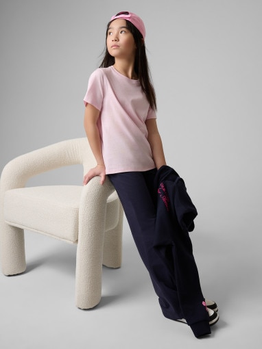  4F JUNIOR Dziewczęcy tshirt z nadrukiem 4F 4FJRSS26TTSHF3691  różowy Różowy