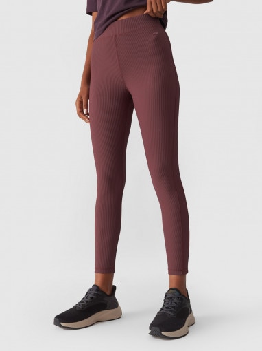 Damskie legginsy basic 4F 4FWAW24TTIGF185 - fioletowe