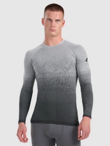 4F Męska bielizna termoaktywna (góra) 4F 4FWAW25USEAM231  szara Szary