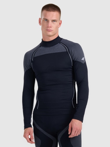  4F Męska bielizna termoaktywna (góra) 4F 4FWAW25USEAM235  czarna Czarny