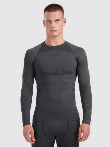  4F Męska bielizna termoaktywna (góra) 4F 4FWAW25USEAM237  szara Szary