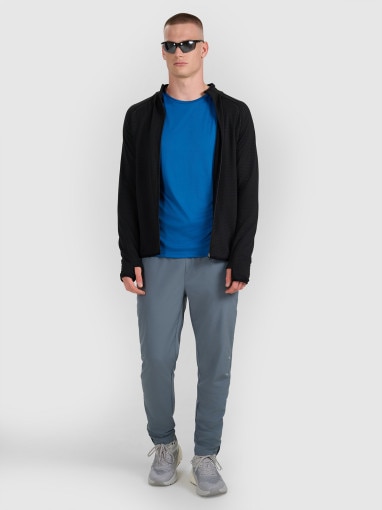 Męska bluza do biegania 4F 4FWAW25TFSWM575 - czarna