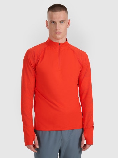  4F Męska bluza do biegania 4F 4FWAW25TFSWM576  czerwona Czerwony